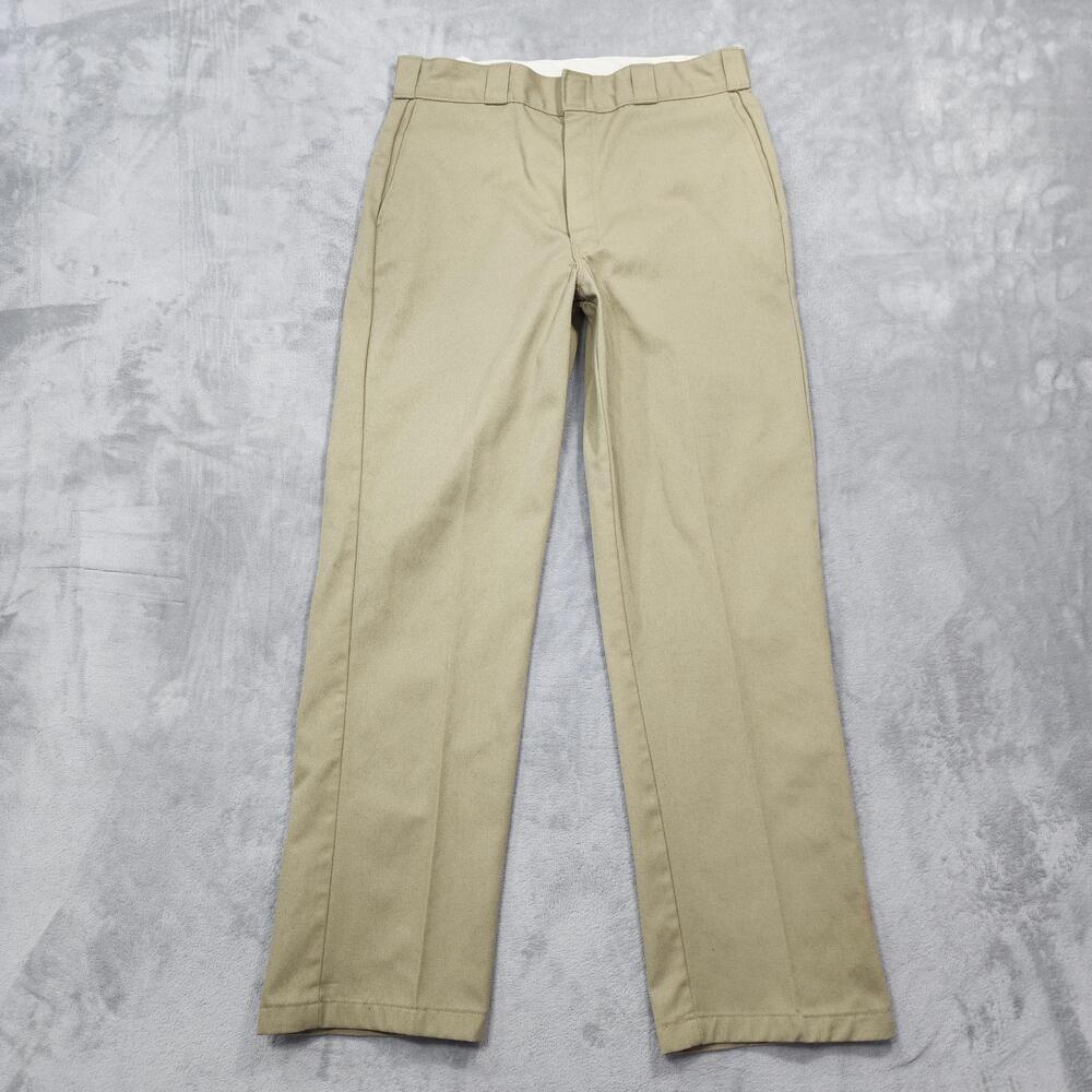 Dickies Pants Mens 34x32 Beige Regular Fit 874 Work Chino Flat Front Khakis